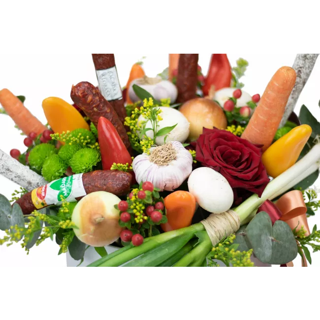 Květinový box z klobás